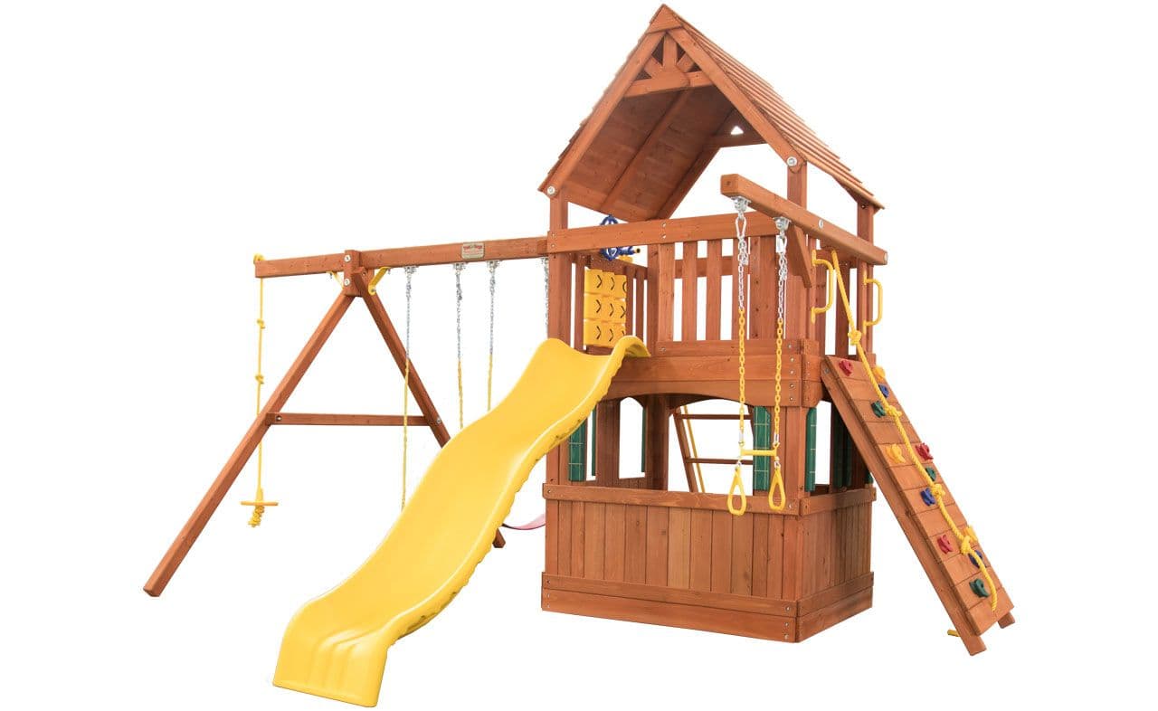 Parrot Island Fort w/ Wood Roof, Playhouse Panels & Multi-Color Option