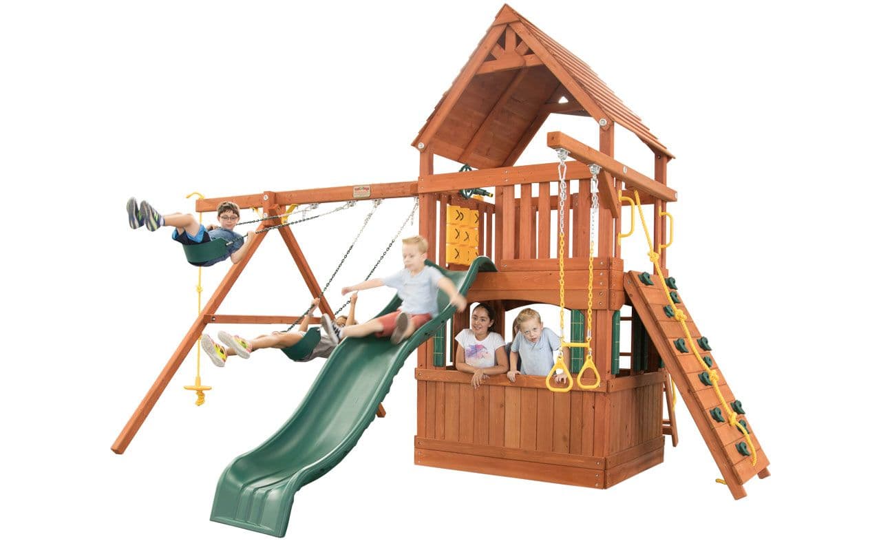 Parrot Island Fort w/ Wood Roof, Playhouse Panels & Green Option